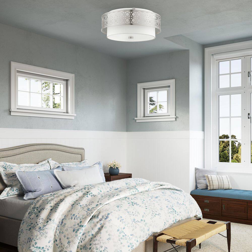 Calinda Brushed Nickel 4-Light Drum Semi-Flush Mount