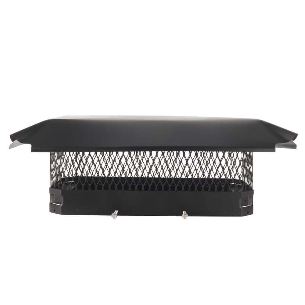 HY-C 17 in. x 8 in. California Oregon Bolt-On Single Flue Chimney Cap in Black Galvanized Steel