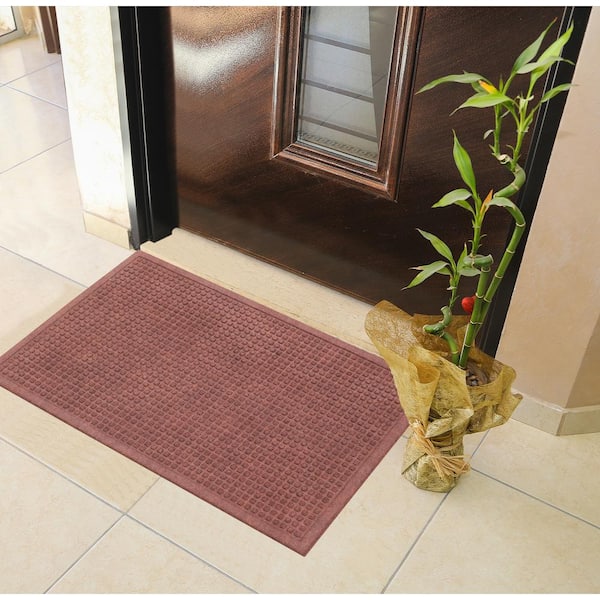 A1HC Heavy Duty Dark Brown 24 in. x 36 in. Polypropylene Dirt Cleaning and Water Absorbing Door Mat