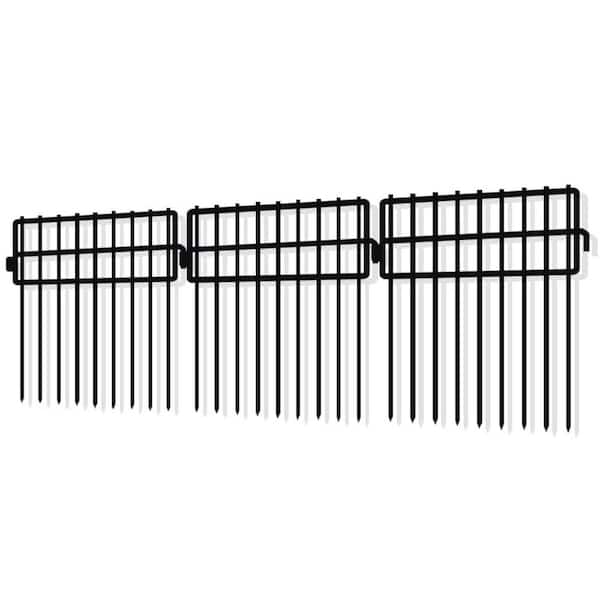 13 in. Metal No Dig Garden Fence Animal Barrier 32 ft. Length 1.2 in. Gap Dog Blocker for Garden and Patio