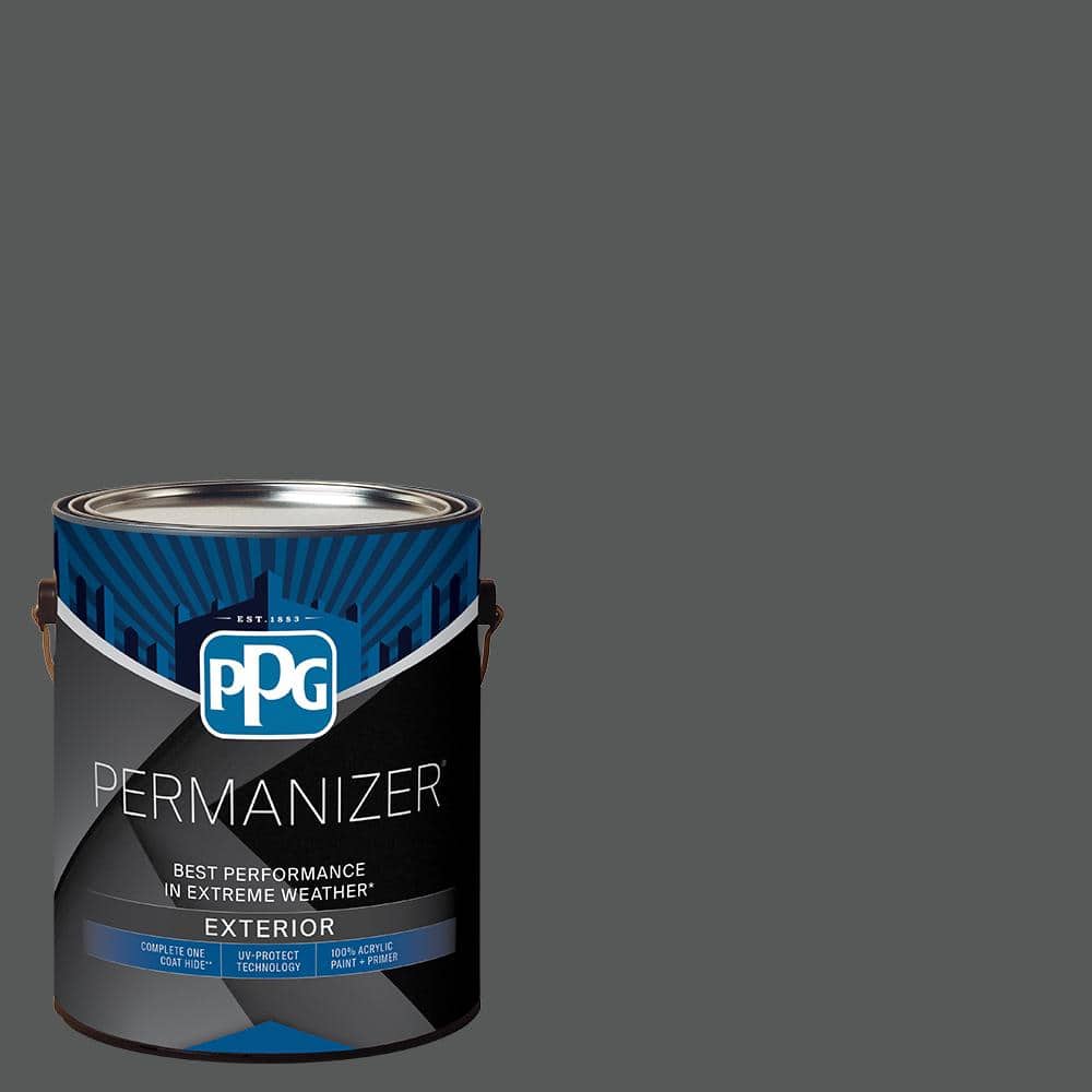 PERMANIZER 1 gal. PPG0997-7 Black Widow Semi-Gloss Exterior Paint