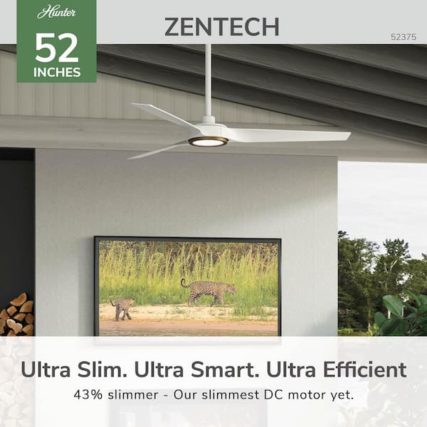 Hunter Hunter 52 in. Zentech Wi-Fi Energy Star Fresh White Damp