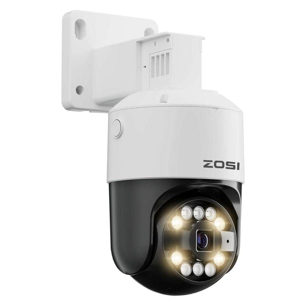 ZOSI Caméra de surveillance extérieure PoE 5MP, caméra IP avec vision nocturne étoilée, détection de personne/véhicule, audio bidirectionnel, fente pour carte SD, fonctionne uniquement avec