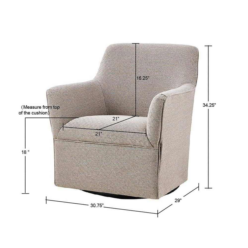 Augustine 29" Grey Taupe Manufactured Wood Swivel Glider Chair