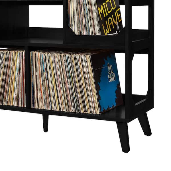 CROSLEY FURNITURE Asheville Black Large Record Storage Cosnsole