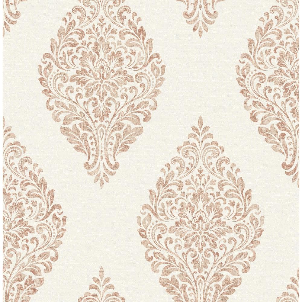 Gillian Copper Damask Non-Pasted Washable Wallpaper