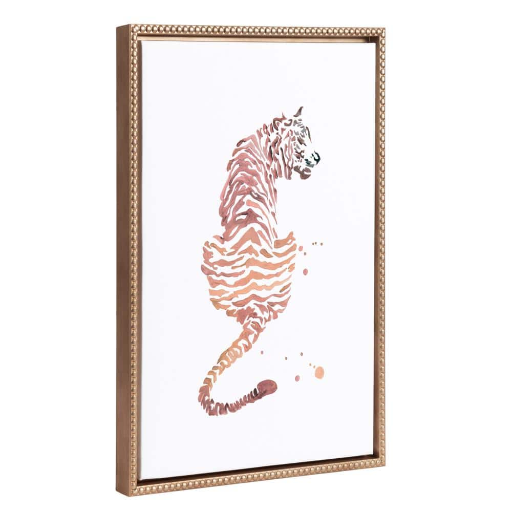 Gold Framed Boho Tiger Canvas Print, 18" x 24"