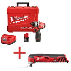 M12 12V Lithium-Ion Cordless 1/4 in. Hex 2-Speed Screwdriver Kit with M12 Multi Tool (Tool Only)