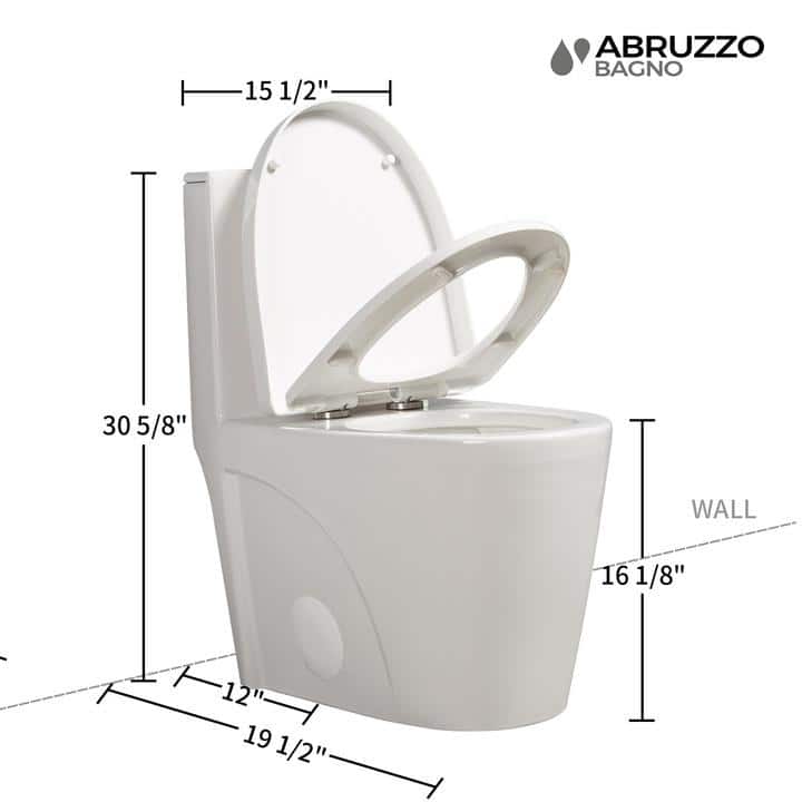Glossy White Dual Flush Comfort Height One-Piece Toilet