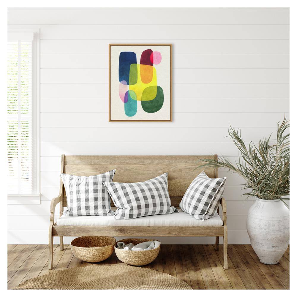 Sunlit Spectrum II Abstract Canvas Print with Maple Frame