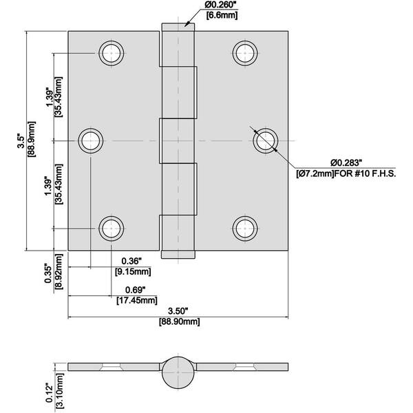 Everbilt 3 1 2 In Satin Chrome Commercial Grade Door Hinge 15500 The Home Depot
