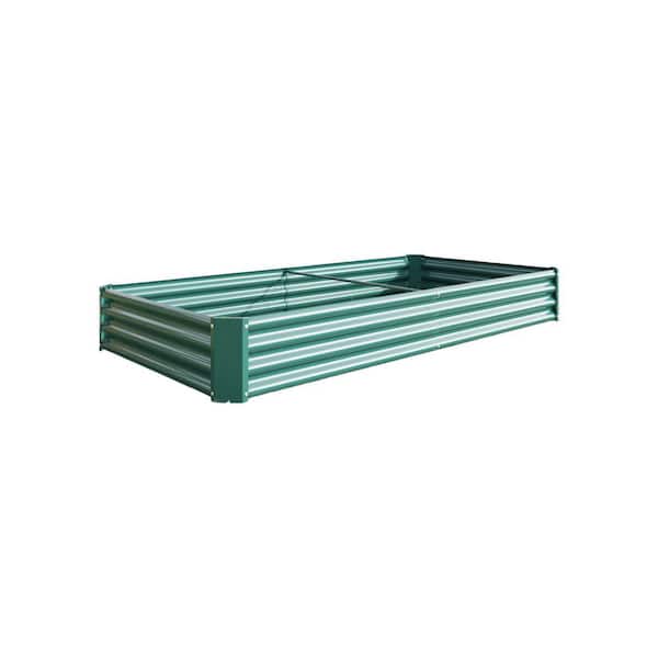 91 in. x 44 in. x 12 in. Green Metal Raised Garden Bed
