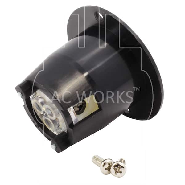 AC WORKS 15A 125 Volt NEMA 5-15P Flanged Power Input Inlet