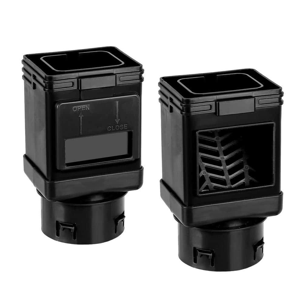 2 Pcs Black Plastics Downspout Filter, Downspout Leaf Filter, Downspout Scr
