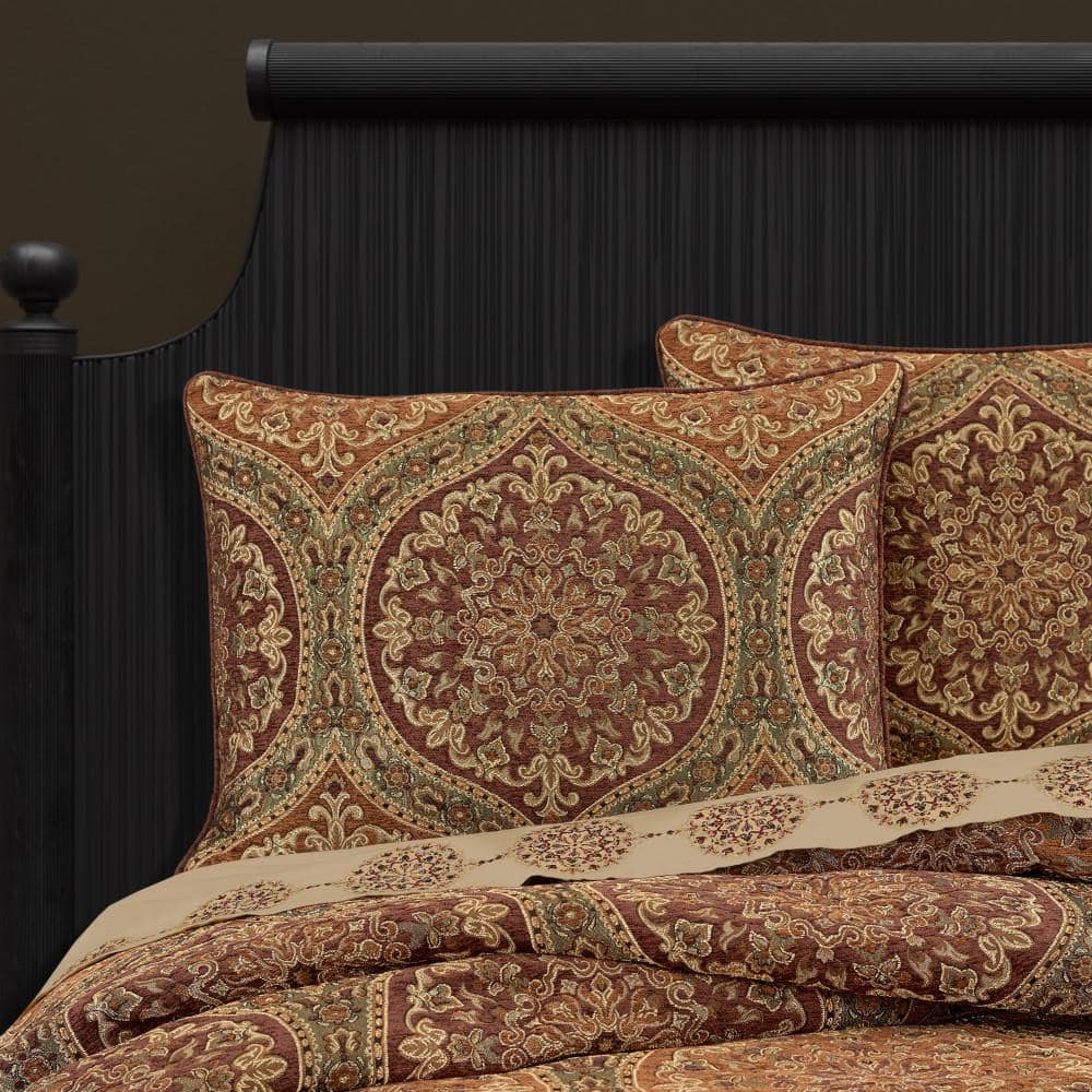 King Black Jacquard Microfiber Comforter Set with Gathered Embellishment