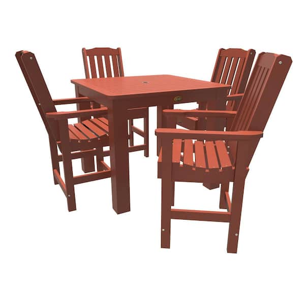 Unbranded Springville 5-Pieces Square Recycled Plastic Outdoor Counter Dining Set