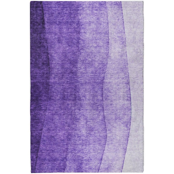 Dream Shag Premium Machine Washable Abstract ADS625 Purple 10 ft. x 14 ft. Area Rug
