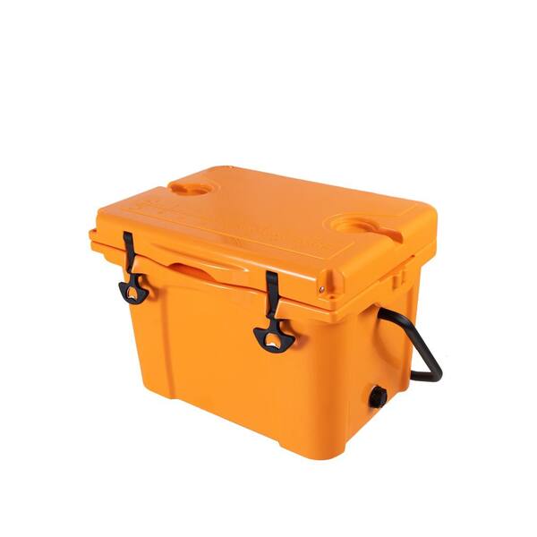 JPJPUU Orange 25QT Portable Insulated Hard Cooler with Bottle