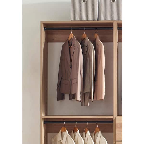 Klair Living Prosper 96 in. W Oak Tower System Freestanding-Shelf