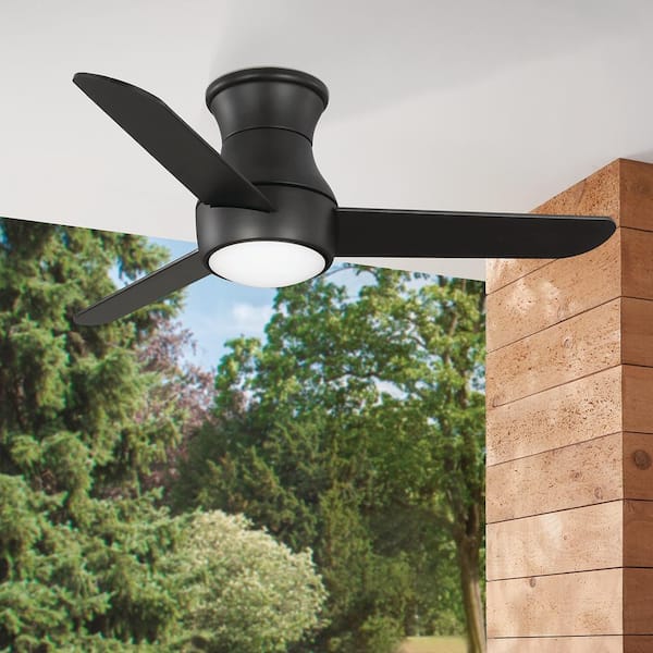 Naderbury 36 in. Indoor/Covered Outdoor Matte Black Ceiling Fan with White Color Changing Integrated LED and Remote