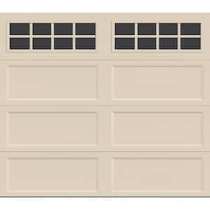 Bridgeport Steel Extended Panel 8ft x 7ft Non-Insulated Almond Garage Door with windows