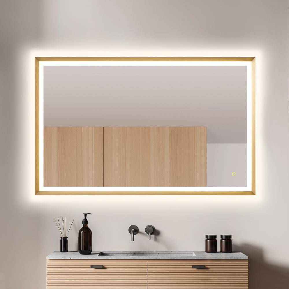Apollo 48" Gold Aluminum LED Vanity Mirror