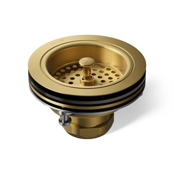 Duostrainer Sink Drain and Strainer in Vibrant Brushed Moderne Brass