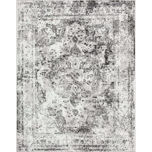 Zazzle Patras Vintage Oriental Floral Ivory 9 ft. x 12 ft. Area Rug