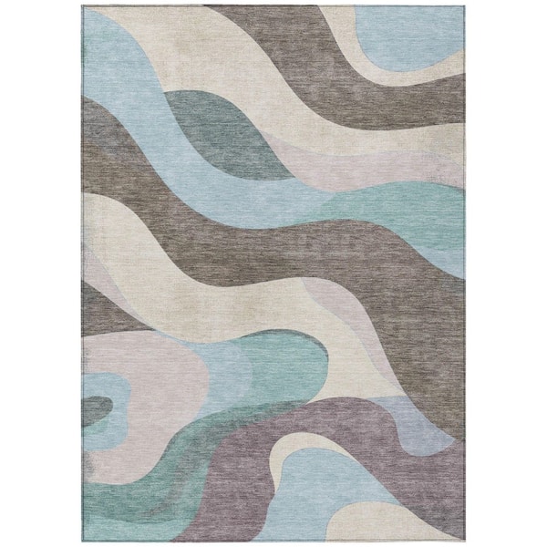 Chantille Machine Washable Indoor/Outdoor Abstract ACN2186 Taupe 9 ft. x 12 ft. Area Rug