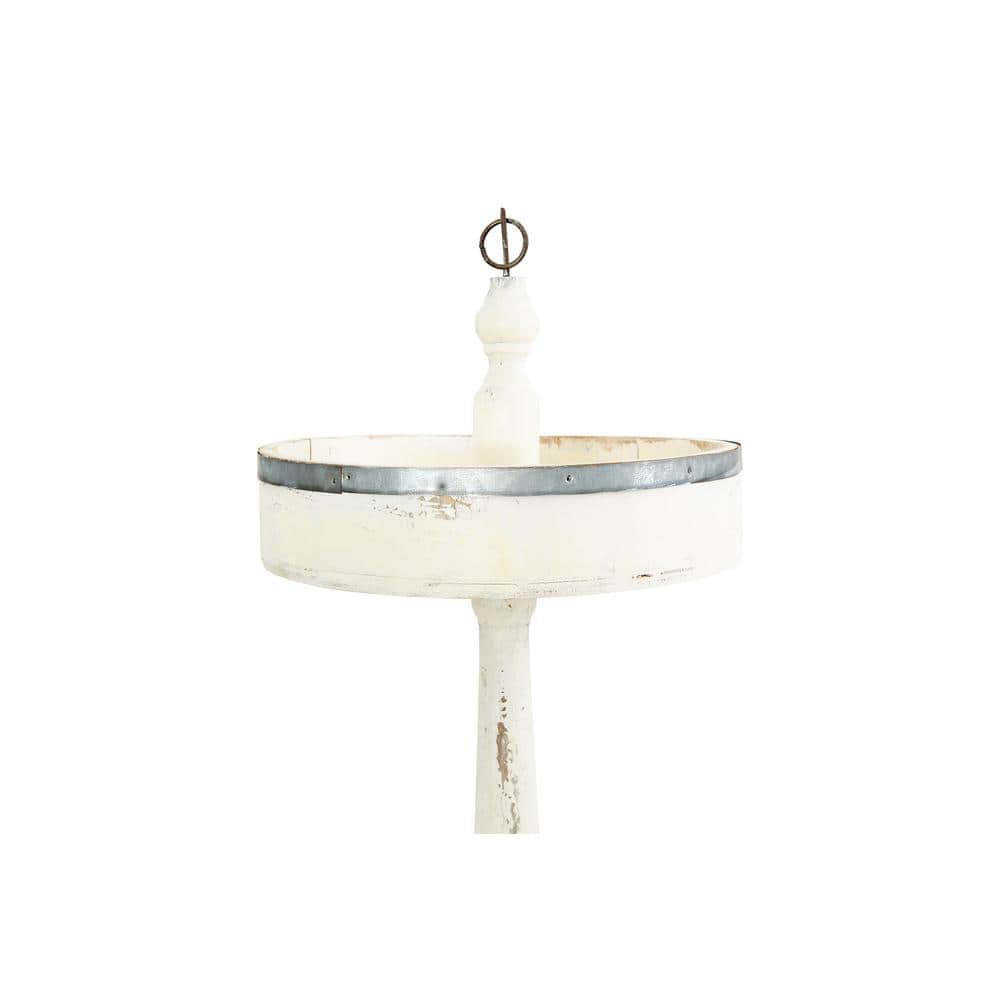 White Wood and Metal Round 3-Tier Tray Server