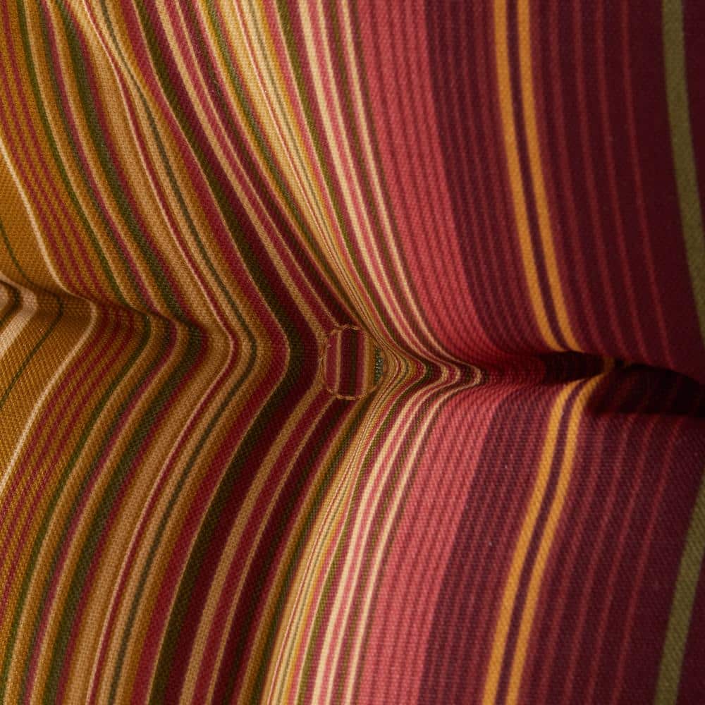 Kinnabari Stripe 20" Multicolor Polyester Outdoor Dining Chair Cushions