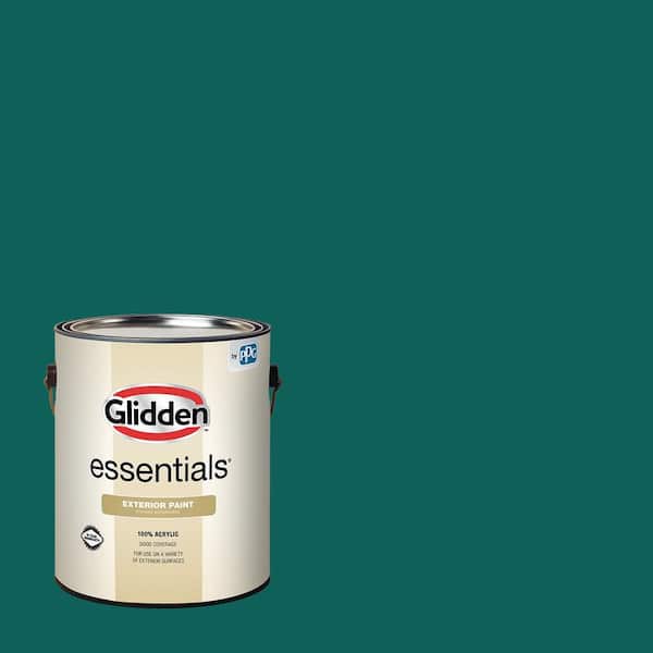 Glidden Essentials 1 gal. PPG1142-7 Empress Teal Semi-Gloss Exterior Paint