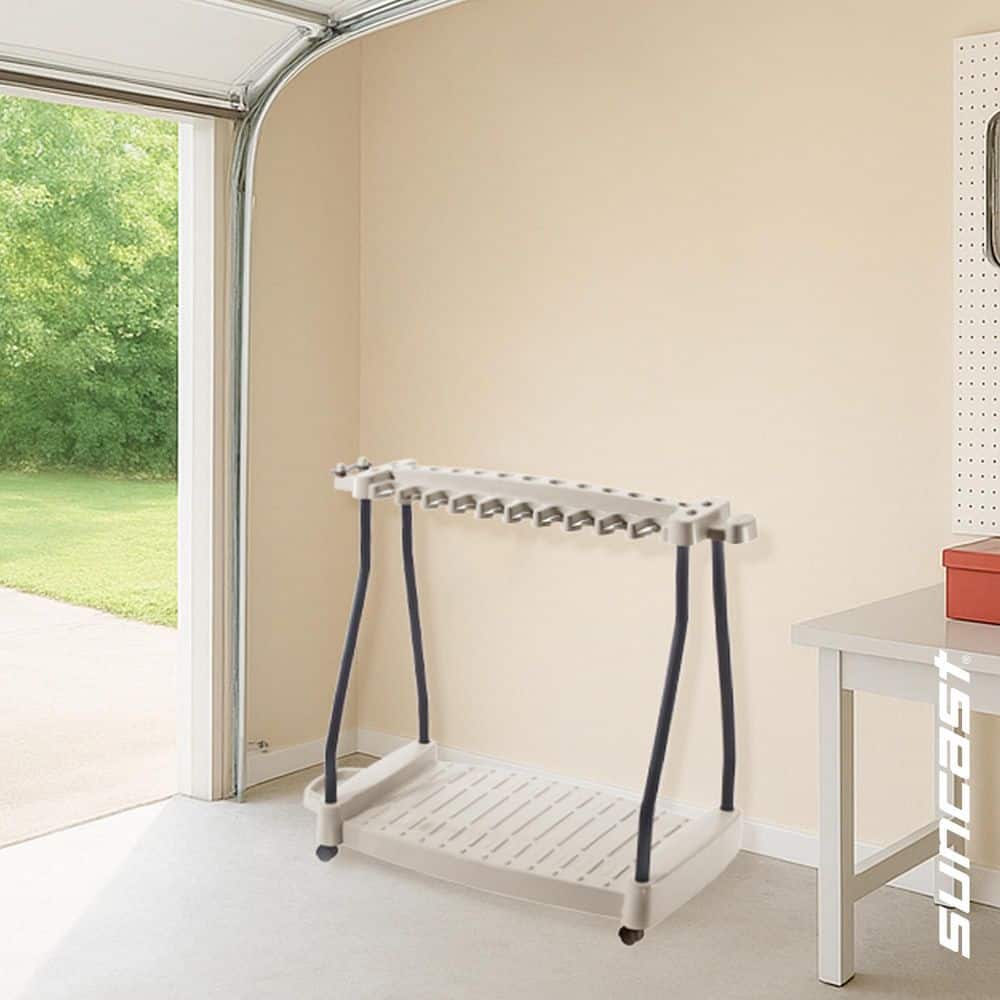 Suncast 42 in. Plastic Wheeled Tool Storage Rack RTC1000 - The