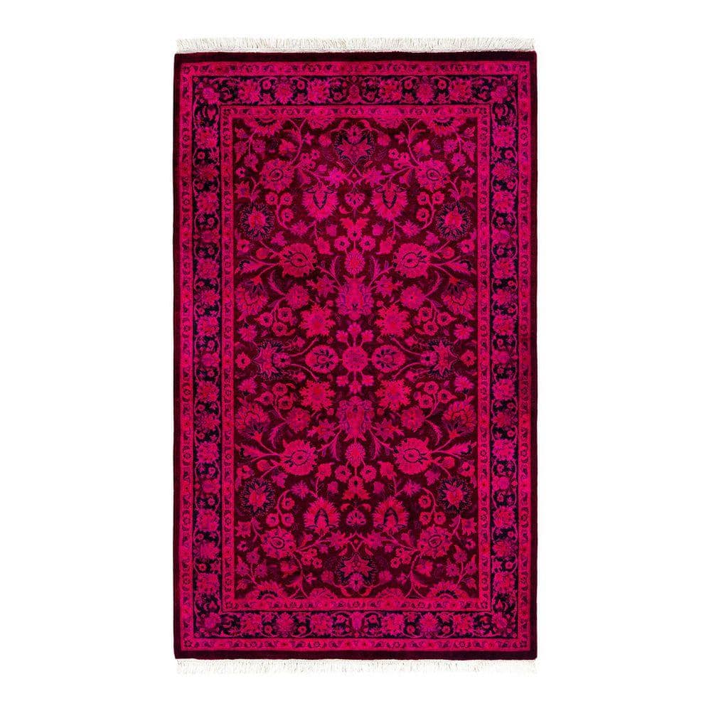 Pink Rug Hbo Chloe & Olivia Home Overdyed Pink 3 ft. x 5 ft. Solid Wool Indoor Area ...