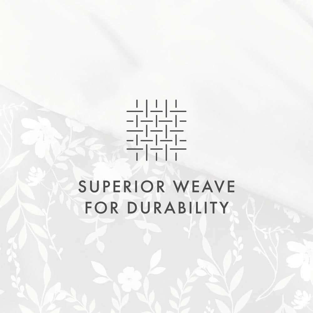 Black Floral Reversible Microfiber Full/Queen Duvet Cover Set