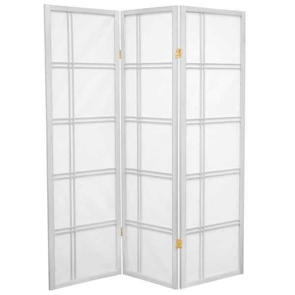 Oriental Furniture 5 ft. White 3-Panel Room Divider