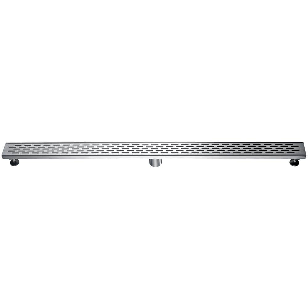 47" Stainless Steel Linear Shower Drain with Groove Holes