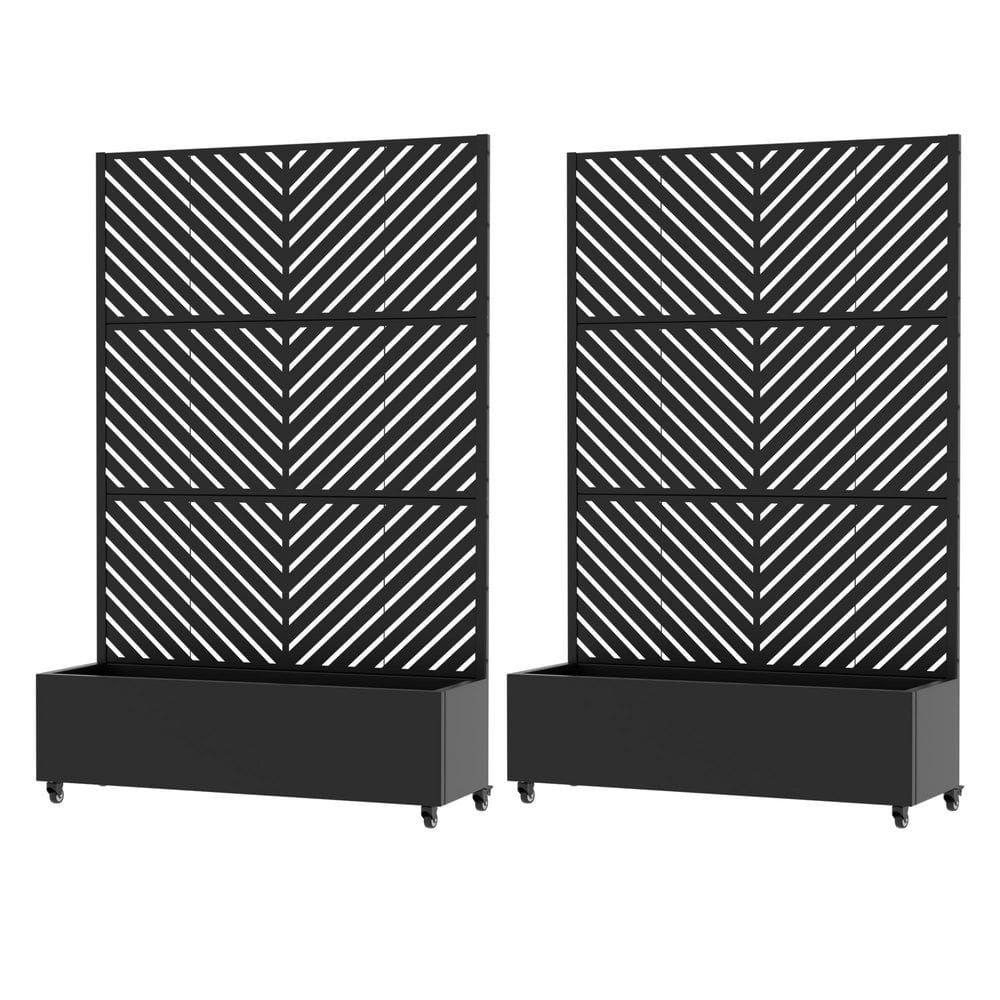 72 in. H x 47 in. W Metal Planter Box with Galvanized Trellis& Wheels,2-Piece Set price history on PriceWatchPro