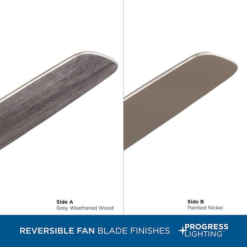 Kennedale 72 in. Indoor/Outdoor Painted Nickel Transitional Ceiling Fan with Remote Included for Great Room or Porch Progress Lighting Ceiling Fans Without Lights