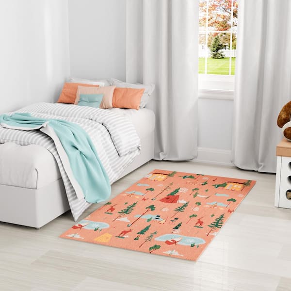 Imagination Multicolor 4 ft. x 5 ft. Graphic Contemporary Area Rug