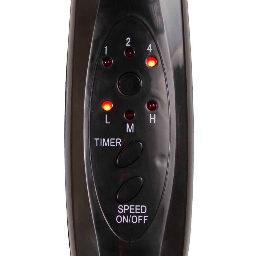 Black Adjustable Height Oscillating Floor Fan with Remote Control
