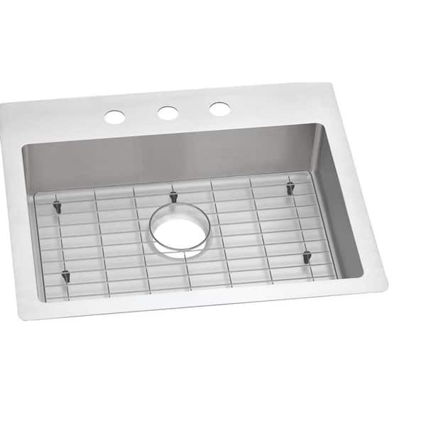 Elkay Crosstown Dual Mount Stainless Steel 25 in. 3-Hole Single Bowl ADA  Kitchen Sink with Bottom Grid ECTSRAD25226TBG3 - The Home Depot