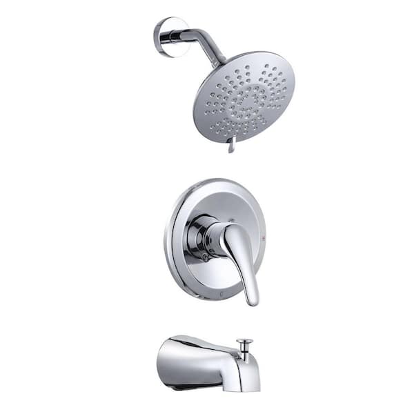 Single Handle 5-Spray Tub and Shower Faucet 1.8 GPM in Chrome Valve Included