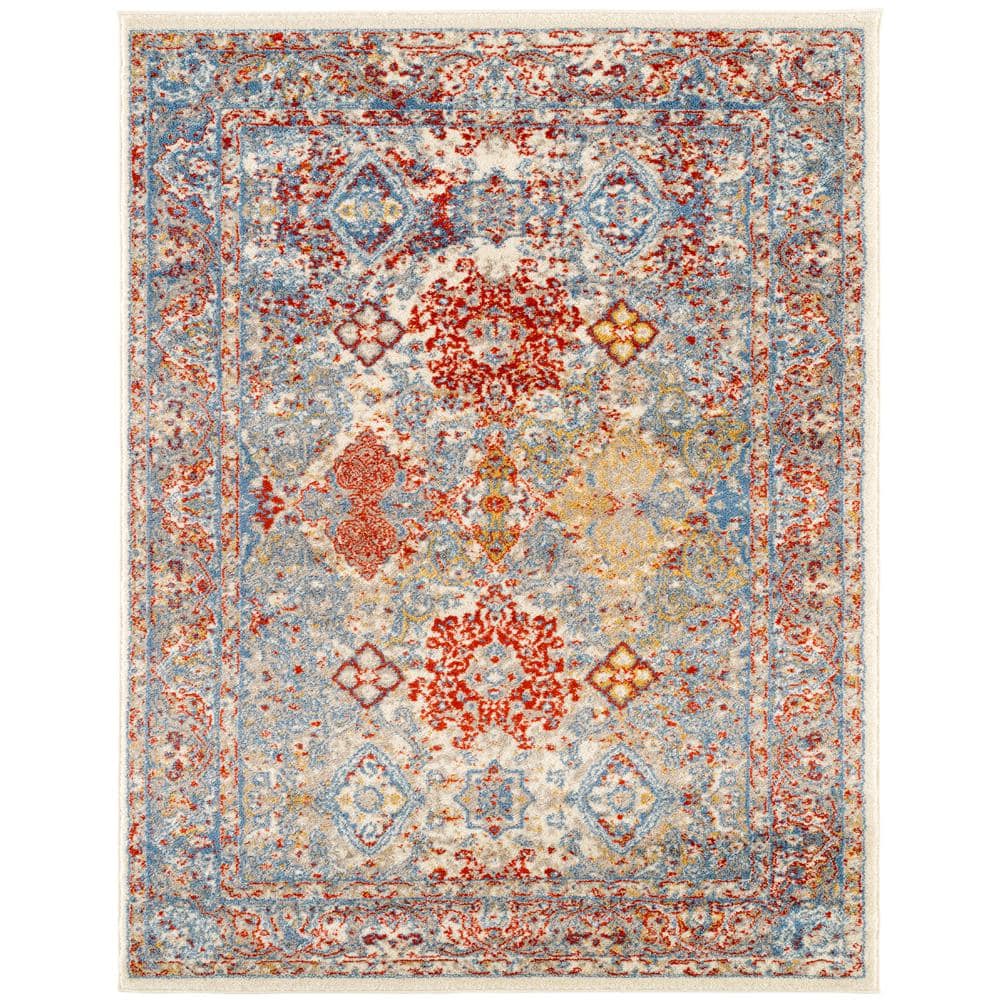 Transitional Oriental Area Rug, Yellow Blue Rug
