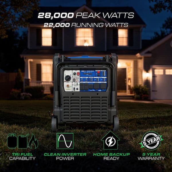 22000 Watt Tri-Fuel Gasoline, Propane, Natural Gas Portable Whole