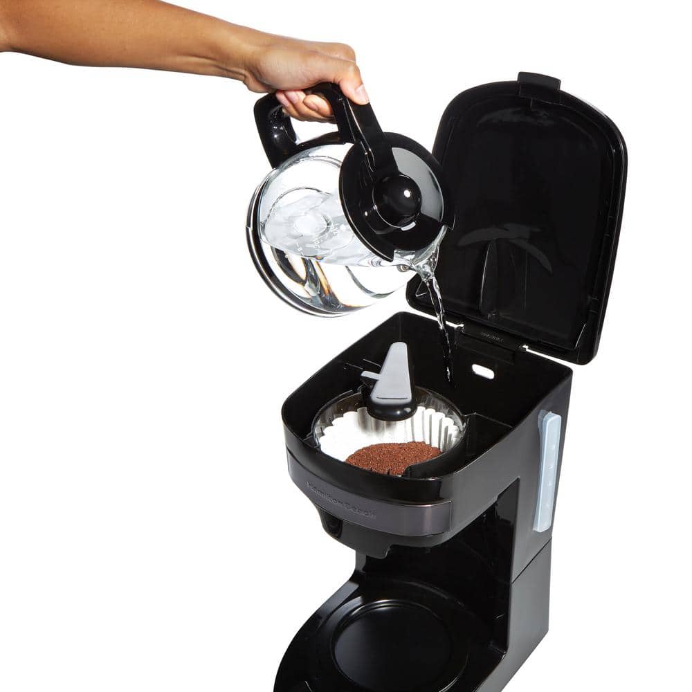 12-Cup Black Stainless Steel Programmable Drip Coffee Maker