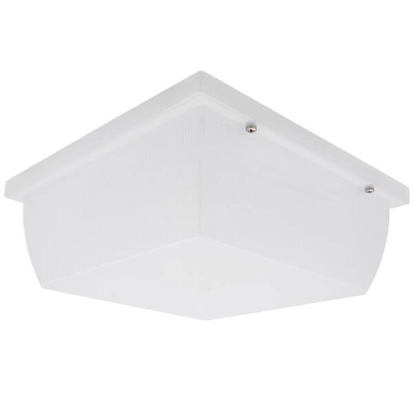Maxxima 1-Light White LED Outdoor Flush Mount Light
