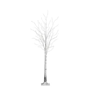 7 ft. Pre-Lit Artificial White Birch Tree with 400 Warm White LED Lights