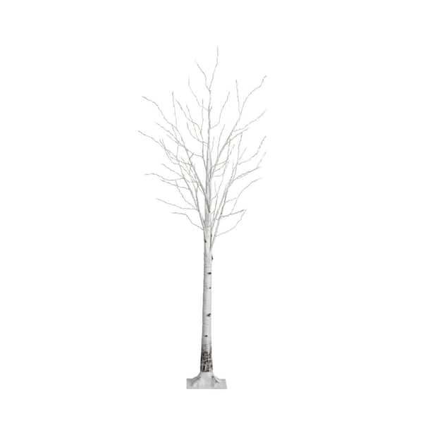 Nearly Natural 7 ft. Pre-Lit Artificial White Birch Tree with 400 Warm White LED Lights