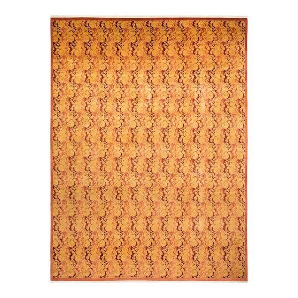 Mogul 10 ft. x 14 ft. Pink Oriental Wool Indoor Area Rug